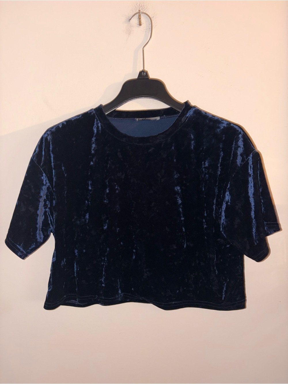 Urban outfitters blue velvet crop top